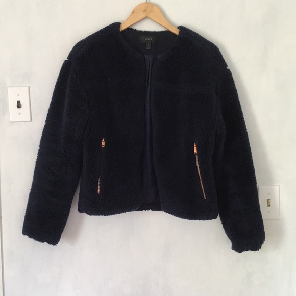 J. Crew Jackets & Blazers - J. Crew Navy Teddy Coat
